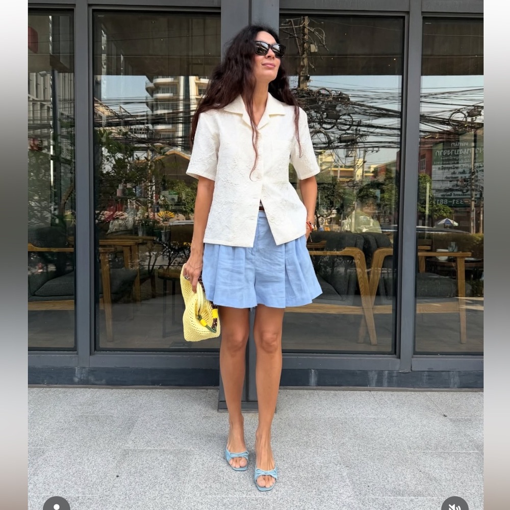 ZARA 100% LINEN SHORTS ZW COLLECTION